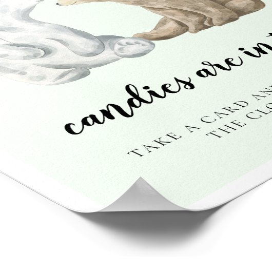 可愛いクマは何人の赤ちゃんシャワーのゲームを推測 ポスター (角)