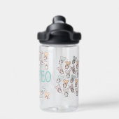 可愛いクマは漫画の子供を扱う名前ウォーターボトル ウォーターボトル (背面)