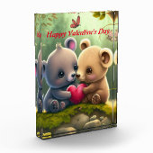 可愛いクマを愛で抱き締め フォトブロック (左)