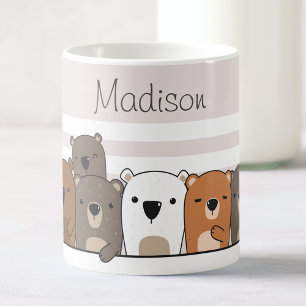 可愛いクマパーソナライズされた コーヒーマグカップ
