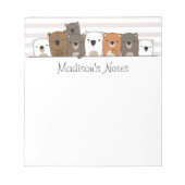 可愛いクマパーソナライズされた ノートパッド (正面)