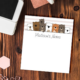 可愛いクマパーソナライズされた ノートパッド