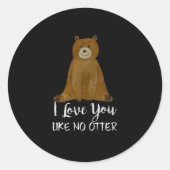 可愛いクマ好き可愛い可愛おもしろいい ラウンドシール (正面)