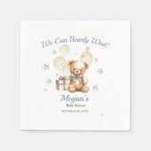 可愛いクマ私たちは心底待ち男の子の赤ちゃんシャワー スタンダードカクテルナプキン (正面)