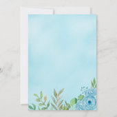 可愛いクマ青い男の子私たちは赤ちゃんシャワーを待つことができる 招待状 (裏面)