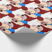 可愛いクマ ラッピングペーパー (角)