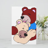 可愛いクマ 便箋 (スタンド正面)