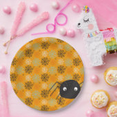 可愛いクモとクモの巣ハロウィンパターン(の模様が)あるー ペーパープレート (パーティー)