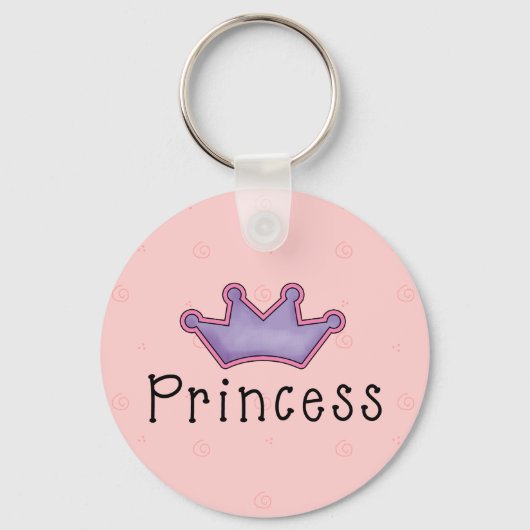 可愛いクラウン付プリンセスキーチェーン キーホルダー (正面)