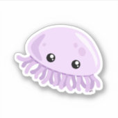可愛いクラゲカスタムカットのビニールシール シール (正面)