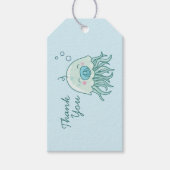 可愛いクラゲ赤ちゃんシャワーありがとうブルーボーイ ギフトタグ (正面)