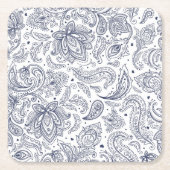 可愛いクラシカル花柄 スクエアペーパーコースター (正面)