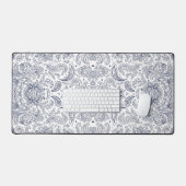 可愛いクラシカル花柄 デスクマット (キーボード&マウス)