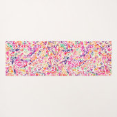 可愛いクラシックカラフル花パターンAll-over-Pri ヨガマット (裏面(横))