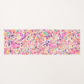 可愛いクラシックカラフル花パターンAll-over-Pri ヨガマット (正面(横))