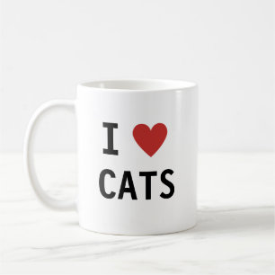 可愛いクラシックIハート猫のメッセージ コーヒーマグカップ