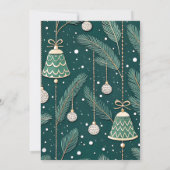 可愛いクリスマスのベル ホリデーパーティー 招待状 (裏面)