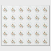 可愛いクリスマスのラッピング紙(男の赤ちゃん名) ラッピングペーパー (フラット)