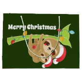 可愛いクリスマスの休日のスロートにメッセージを追加 ラージペーパーバッグ (裏面)