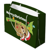可愛いクリスマスの休日のスロートにメッセージを追加 ラージペーパーバッグ (裏面アングル)