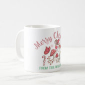 可愛いクリスマスの妖精とキノコ コーヒーマグカップ (正面左)