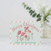 可愛いクリスマスの妖精とキノコ ポストカード (スタンド正面)