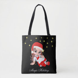 可愛いクリスマスの妖精天使と星のトートバッグ トートバッグ