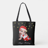 可愛いクリスマスの妖精天使と星のトートバッグ トートバッグ (裏面)