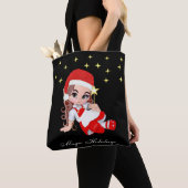 可愛いクリスマスの妖精天使と星のトートバッグ トートバッグ (クローズアップ)