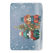 可愛いクリスマスの子犬&子猫 バスマット (正面縦)