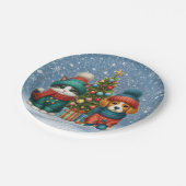 可愛いクリスマスの子犬&子猫 ペーパープレート (アングル)