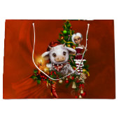 可愛いクリスマスの小妖精や小人 ラージペーパーバッグ (正面)