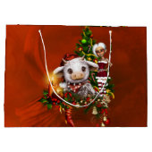 可愛いクリスマスの小妖精や小人 ラージペーパーバッグ (裏面)
