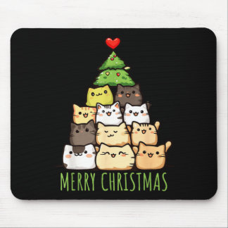 可愛いクリスマスの猫の愛のTシャツ _ かわいい猫のママ マウスパッド