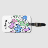 可愛いクリスマスの醜いセーターのドードルスワーズパターン ラゲッジタグ (正面横)