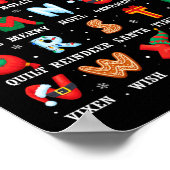 可愛いクリスマスアルファベット幼稚園プレスクール茶 ポスター (角)