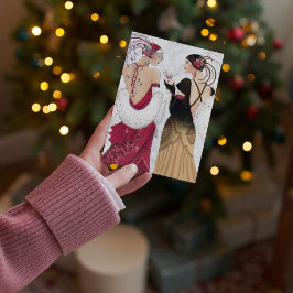可愛いクリスマスアートデコレディースにメッセージを追加 シーズンカード
