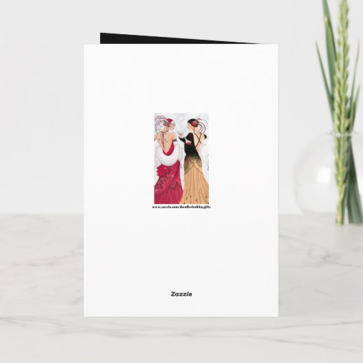 可愛いクリスマスアートデコレディースにメッセージを追加 シーズンカード (裏面)