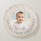 可愛いクリスマスエンジェル写真名丸まくら ラウンドクッション (裏面)