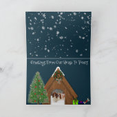 可愛いクリスマスカード付き/バセット、プレゼント&ハウス シーズンカード (内部)