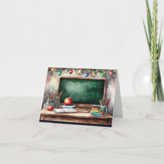 可愛いクリスマスカード先生シャルボード シーズンカード (正面)