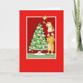 可愛いクリスマスカード:猫と犬 シーズンカード (正面)