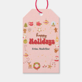 可愛いクリスマスキッズホリデーパーティーの招待 ギフトタグ