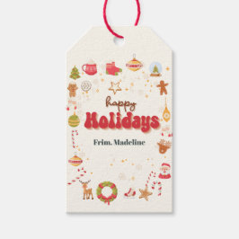 可愛いクリスマスキッズホリデーパーティーの招待 ギフトタグ
