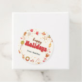 可愛いクリスマスキッズホリデーパーティーの招待 フェイバータグ (インサイチュ)