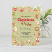 可愛いクリスマスキッズホリデーパーティーの招待 招待状 (スタンド正面)