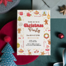 可愛いクリスマスキッズホリデーパーティーの招待