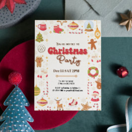 可愛いクリスマスキッズホリデーパーティーの招待 招待状