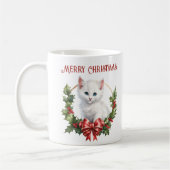 可愛いクリスマスキティ猫好き名マグカップ コーヒーマグカップ (左)