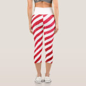 可愛いクリスマスキャンディーグリッター剥ぎパターン カプリレギンス (裏面)